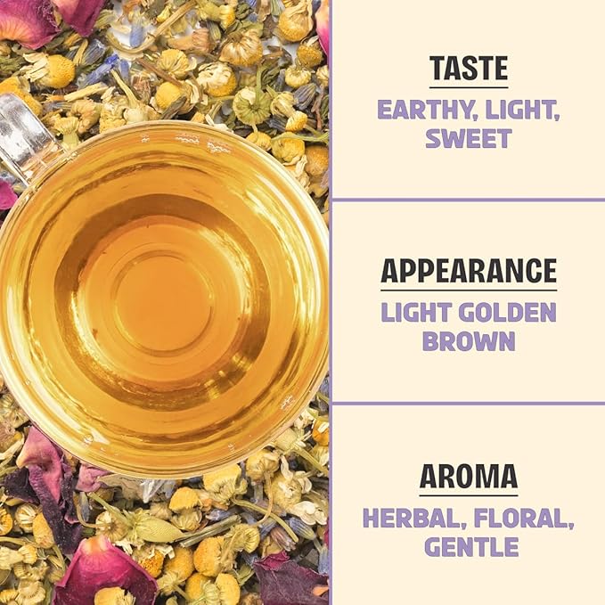 BREWIX, Valerian Comfort Tea for Sleep and Relaxation (40+ Cups, 2.82oz/80g) Caffeine-Free and Calming for Bedtime | Valerian Root, Chamomile & Lavender | Perfect Wellness Sleep - Bloomnest