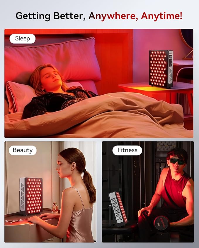 2026 Upgraded Red Light Therapy for Body Face, 4-Chip 630nm/660nm/830nm/850nm Red Light Panel with 3 Modes, Dimmable & Timer, Infrared Light Therapy for Home Office Gym, Pro 60 LEDs Flikeze