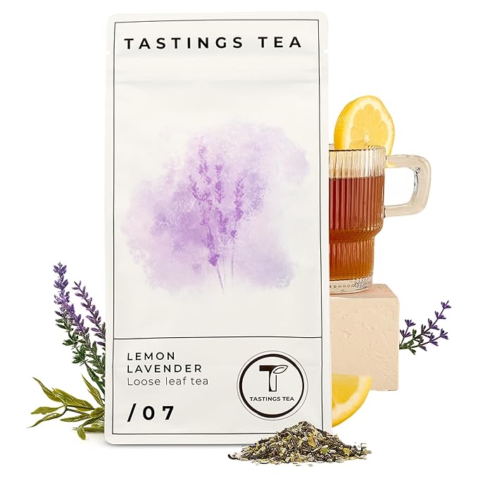 Tastings Tea Lemon Lavender Loose Leaf, 4.5 oz | Black Citrus Blend & Fruit Infusion | Medium Caffeine | Natural Antioxidants for Wellness | Small Batch & Sustainably Sourced | Resealable Pouch - Bloomnest