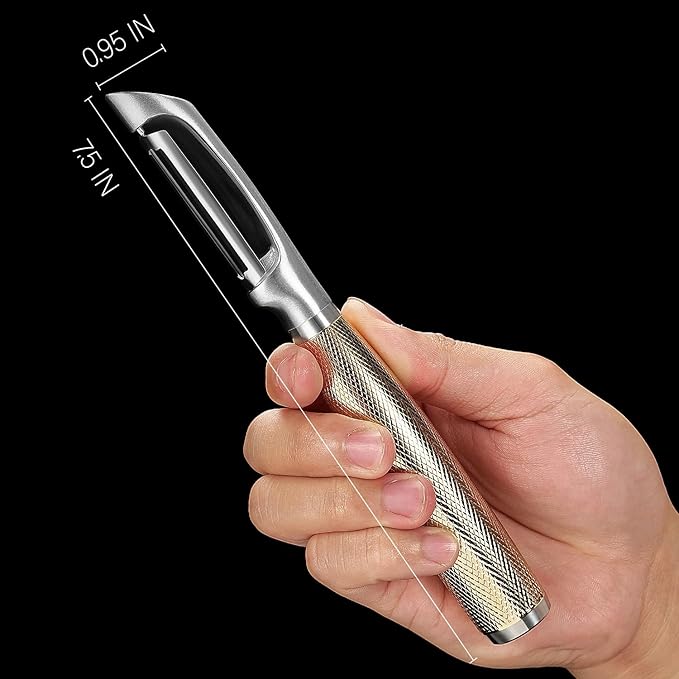 KULUNER Luxury I-Type Vegetable Peeler – 24K Gold Plated Handle, 304 Stainless Steel Ultra Sharp Blade, Ideal for Potatoes, Apples, and Other Fruits & Vegetables - Bloomnest