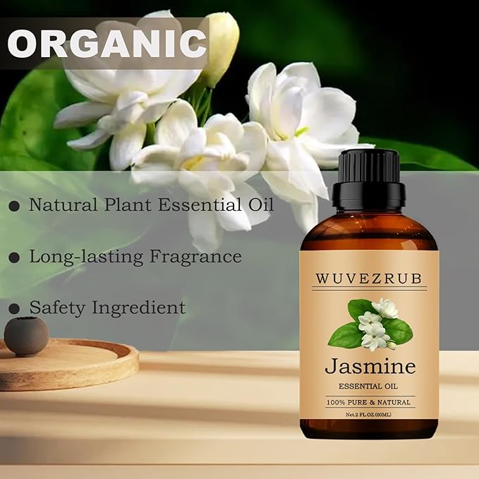 Jasmine Essential Oil, 60ML Pure and Natural for Aromatherapy Diffuser - 2 Fl Oz - Bloomnest