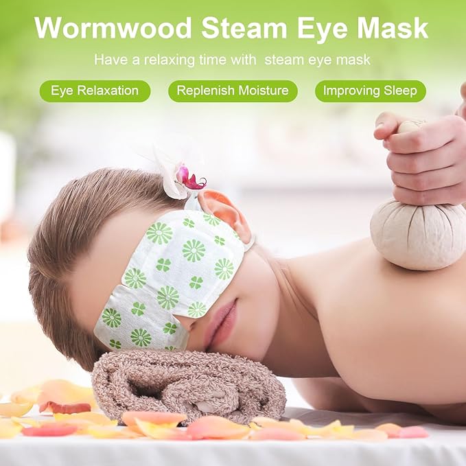 30 PCS Steam Eye Masks wormwood Heated Eye Mask Self Heating for Eyes, Disposable Warming Eye Mask for Sleep, Unscented Scent Eye Steam Mask for Spa/Travel, Stress Relif & Relaxation Gifts for Women - Bloomnest