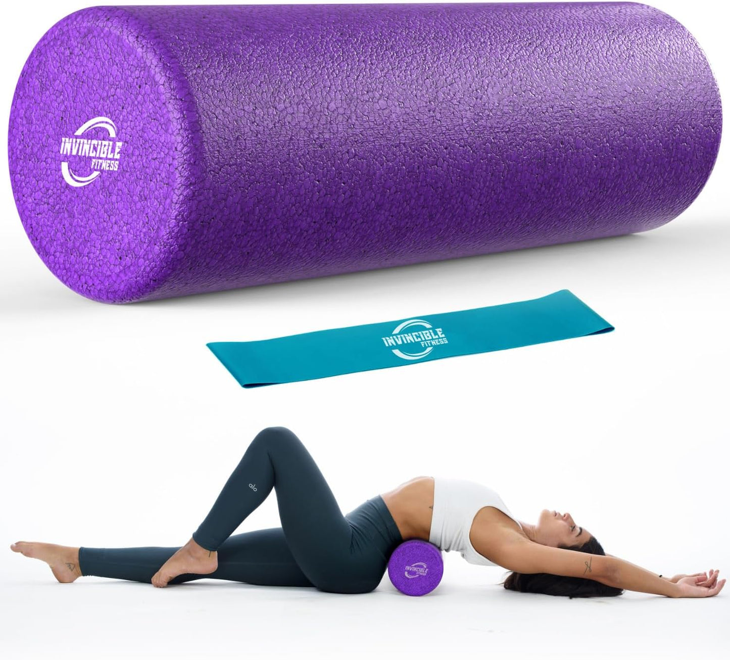 Invincible Fitness EPP Foam Roller for Deep Tissue Massage – Enhance Recovery, Relieve Pain, and Boost Mobility for a Stronger, Healthier You (Purple)