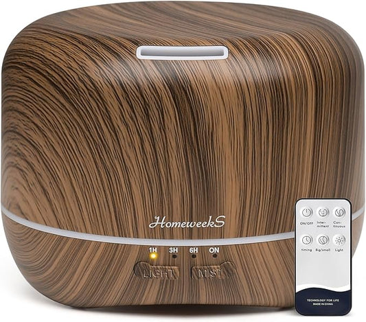 Aromatherapy Essential Oil Diffuser for Room: Air Humidifier Aroma Scent Cool Mist Diffuser Colorful Lights Wood Cute Small Large Waterless Auto Off Ultrasonic Diffusers for Home Bedroom (300ml) - Bloomnest
