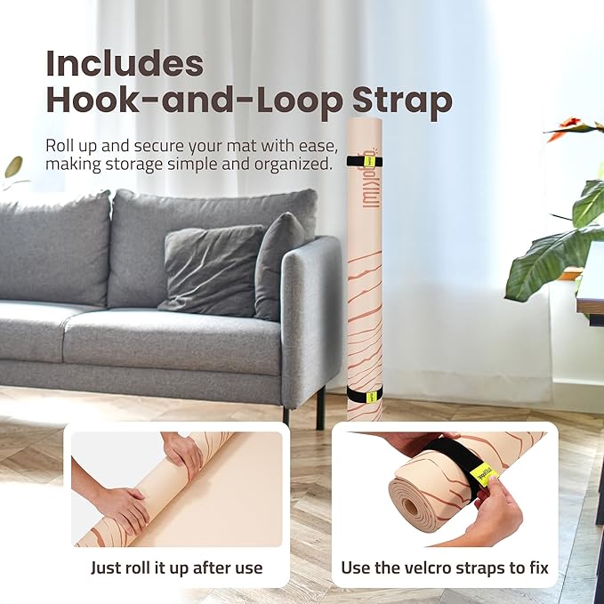 Large Yoga Mat (6'x4') – 1/4" & 1/2" Thick Exercise Mats for Home Workout, Extra Wide Workout Mats for Home Gym, Yoga, Pilates, Stretching, Floor & More