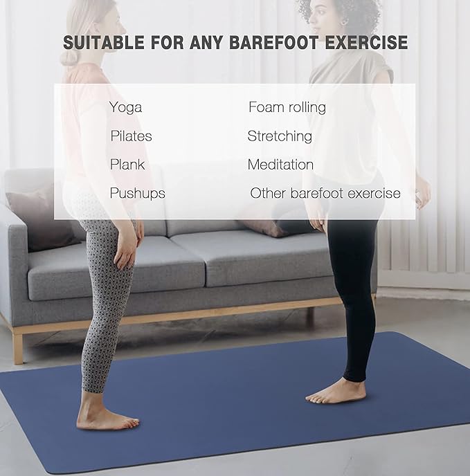 UMINEUX Large Yoga Mat for Men and Women 1/4 & 2/5 Inch Extra Thick TPE Fitness Mat for Home Gym Workout, Non-Slip, Eco Friendly Exercise Mat for Yoga, Pilates, Stretching, Meditation