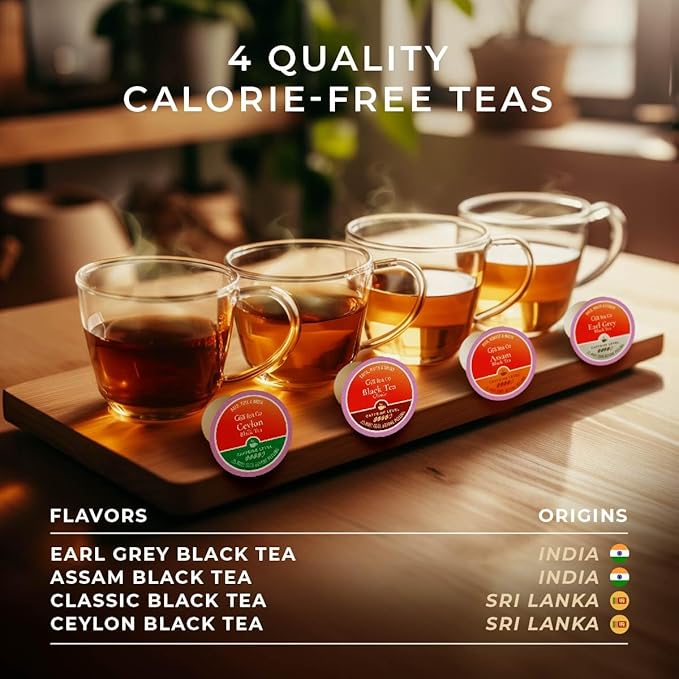 Gya Tea Co Caffeinated Black Tea Pod Variety Pack (16 Count) - Smooth, Flavourful, Robust, Enjoy Hot or Iced - Bloomnest