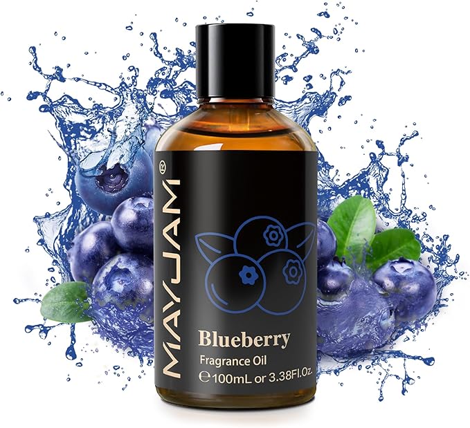 MAYJAM 100ML/3.38FL.OZ Blueberry Fragrance Oils with Glass Dropper, Essential Oils for Diffusers for Home, Long Lasting Scented Oils for Diffusers Soap Candle Making - Bloomnest