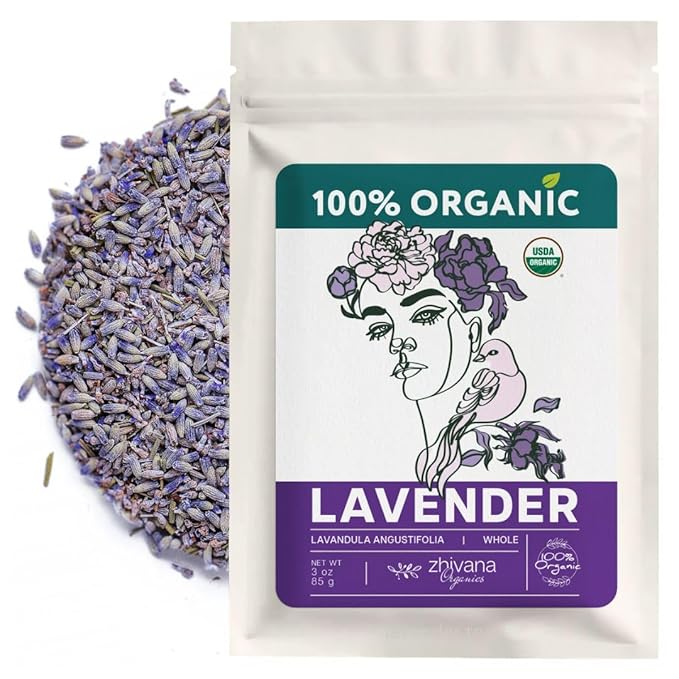 Organic Culinary Lavender Flowers for Tea, Cooking & Baking (3 oz.) - Food Grade Lavender Buds - Te de Lavander Para Dormir - Edible Lavander Herb - Bloomnest