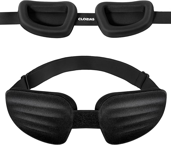 CLOZIA Sleep Mask for Men Women, Adjustable Hydrating Dry Eye Mask, 100% Blocking Eye Masks for Sleep, Soft Comfortable for Travel & Shift Work, Black - Bloomnest