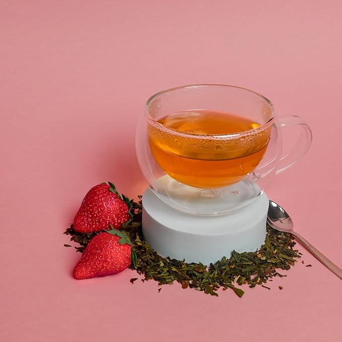 Organic Positively Tea Company, Strawberries and Cream Green Tea Bags, 20 Count - Bloomnest