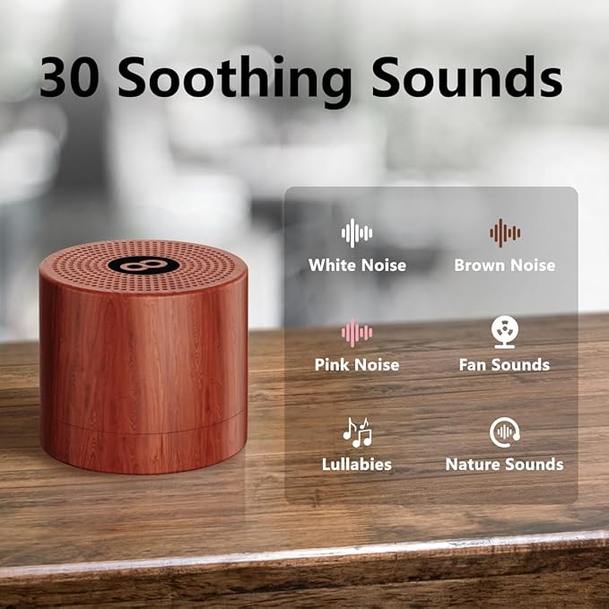 Portable White Noise Machine Mini Sound Machine with 30 Soothing Sounds Rechargeable for Adults Newborn Kids Sleep Brown Noise Machine with Memory Function 4 Timers for Travel Camping Home and Office - Bloomnest