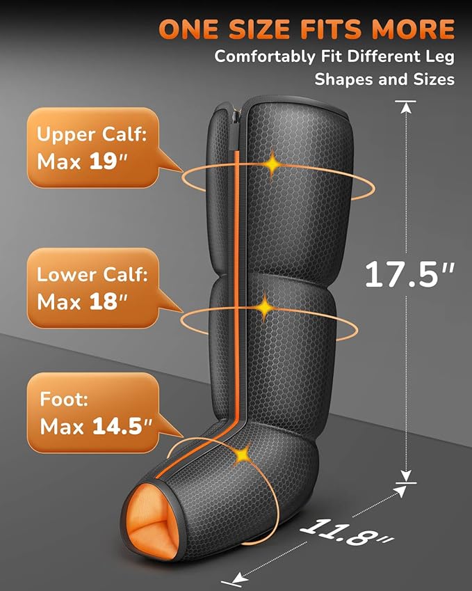 Leg Massager with Heat and Compression : Foot and Calf Massager for Circulation and Pain Relief, Sequential Compression Boots with 6 Modes, 9 Intensity, 3 Heat for Mom, Dad, Him, Her - Bloomnest