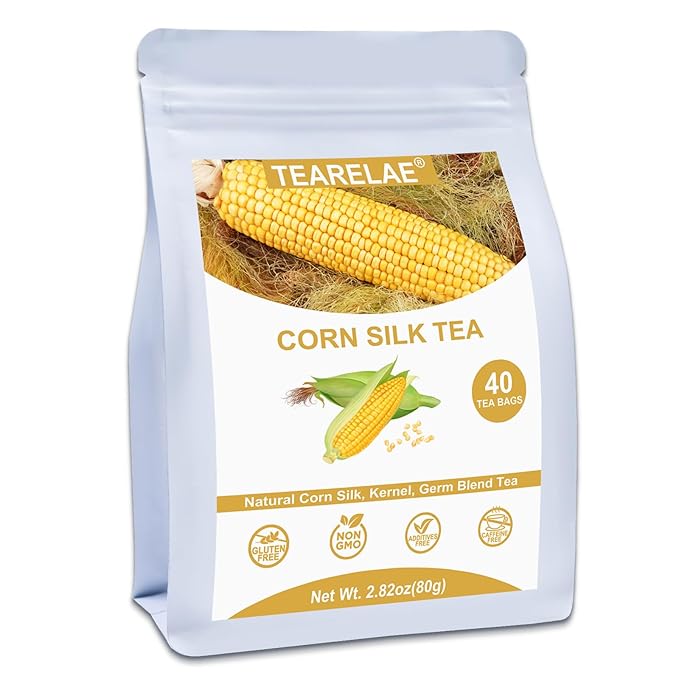 TEARELAE - Corn Silk Tea Bags, 40 Count - Premium Natural Whole Corn Tea with Mild Sweetness - Non-GMO - Caffeine-free - Promote Kidney Health - Bloomnest