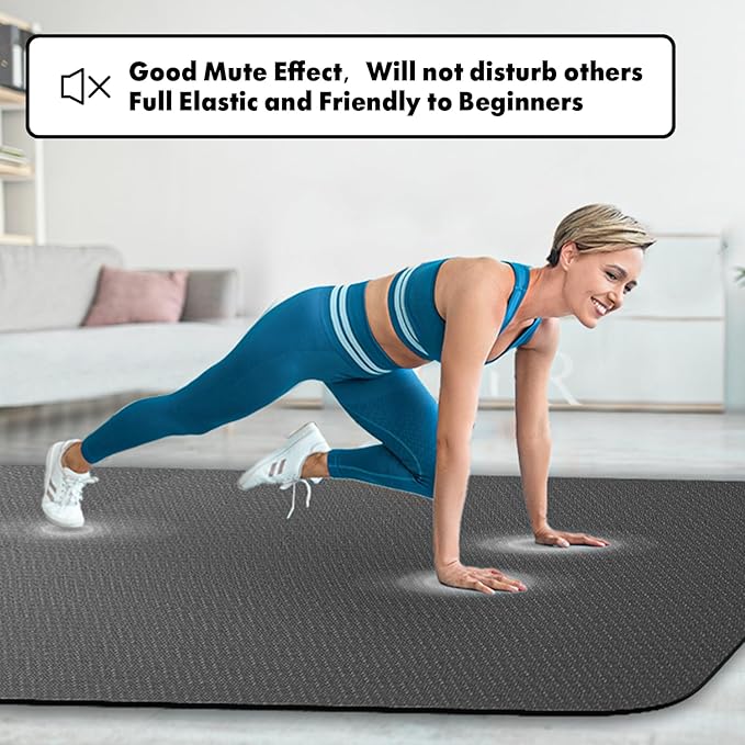 FrenzyBird Large Yoga Mat 6'x 4'（72”x 48”）—1/4" &1/3" Extra Wide Exercise Mat 183cm x 122cm Large Exercise Mat Big Home Yoga Mat Pilates Mat,Non Slip,Thick,TPE Workout Mat,for Women & Men, Yoga, Pilates, Gym and Floor Workouts Pilates - Bloomnest