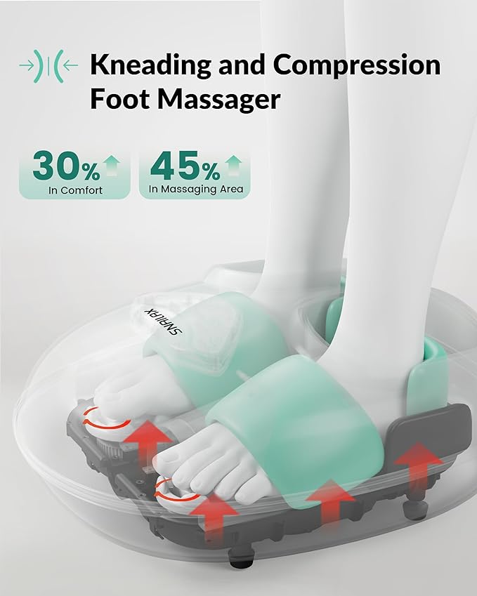 Snailax Foot Massager with Heat, Shiatsu Feet Massager Machine for Plantar Fasciitis Neuropathy, Rolling Compression Foot Massage, Fits Size up to 14“ Multiple Modes, Gifts for Parents - Bloomnest