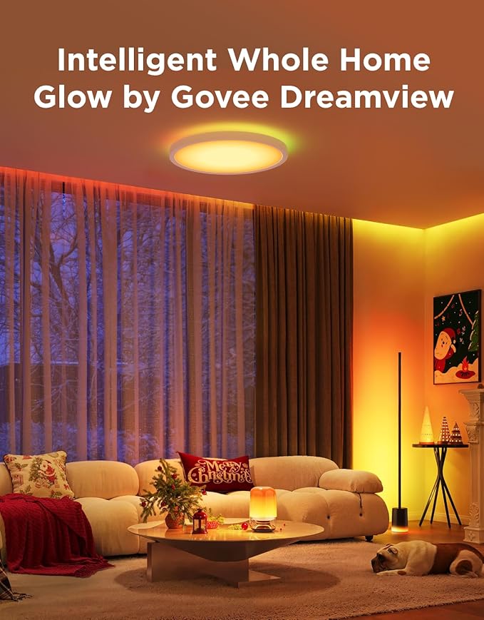 Govee Floor Lamp 2 with Matter, RGBIC, Warm Cool White LED, Alexa Compatible, 1725lm, Music Sync, Scene Modes, Smart Floor Lamp for Living Room, Bedroom, Black(1 Pack) - Bloomnest