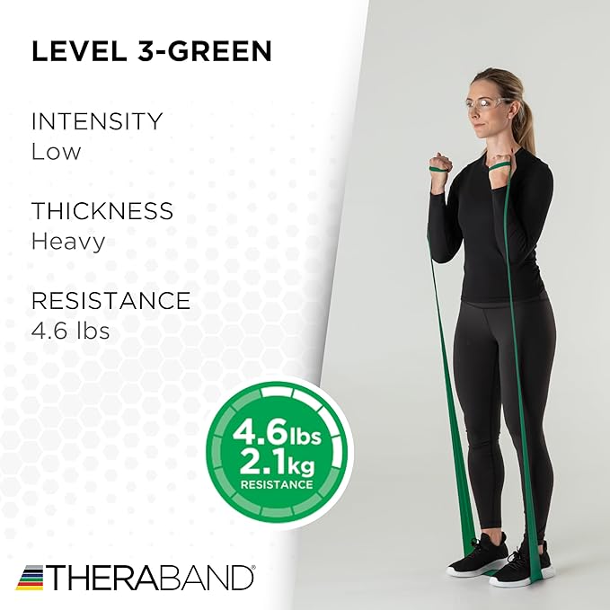 THERABAND Resistance Band 25 Yard Roll, Non-Latex Professional Elastic Stretch Bands for Upper & Lower Body Exercise Workouts, Physical Therapy, Lower Pilates, Flexibility, & Rehab, Dispenser Box - Bloomnest