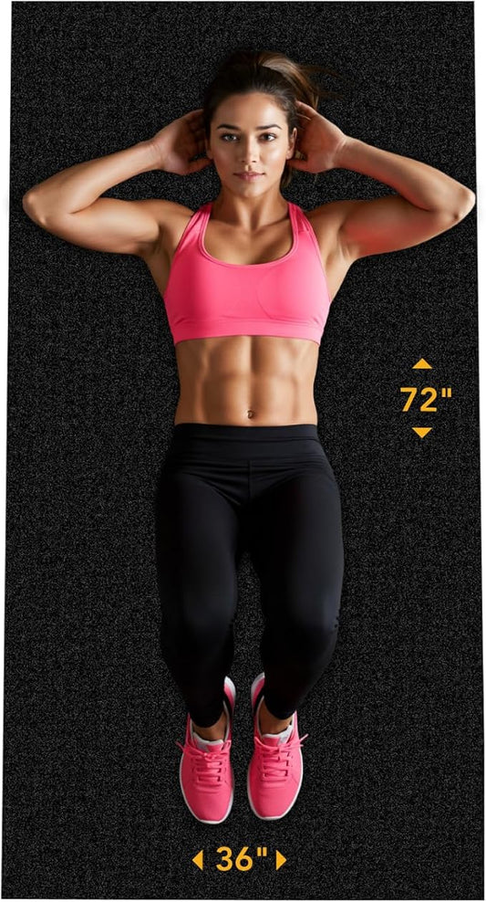 Rubber King Multi-Purpose Exercise Mat - 100% Recycled Thick Rubber Mat for Home Gym Flooring, Non-Slip, Low-Odor Durable Workout Mat for Indoor/Outdoor, Shoe-Friendly