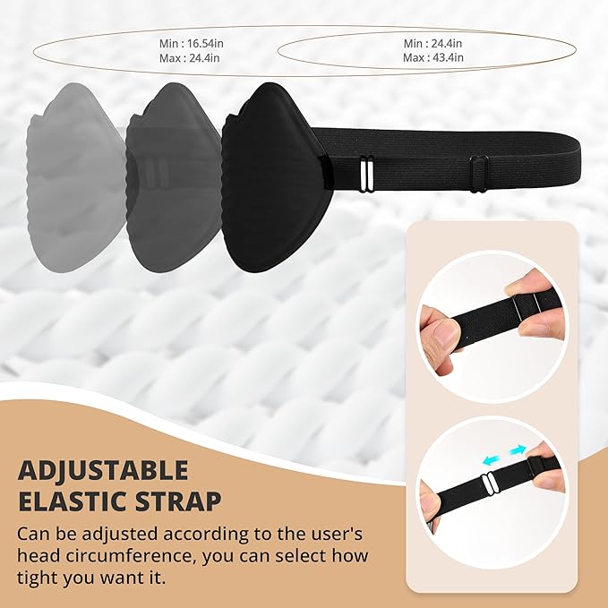 3D Kids Sleep Eye Mask: 3D Contoured Cup Sleeping Masks, Blindfold Sleep Eye Cover with Adjustable Strap, Memory Foam Lightweight Night Eyeshade for Boys Girls Teens (Black) - Bloomnest