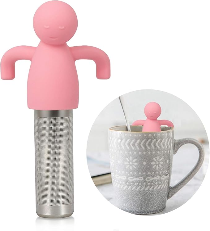 Leden Loose Leaf Tea Steeper Cute Tea Infuser for Girl Kids Extra Fine Mesh Tea Ball Stainless Steel Tea Filter with Silicone Lid for Cup Mug Pot Pink - Bloomnest
