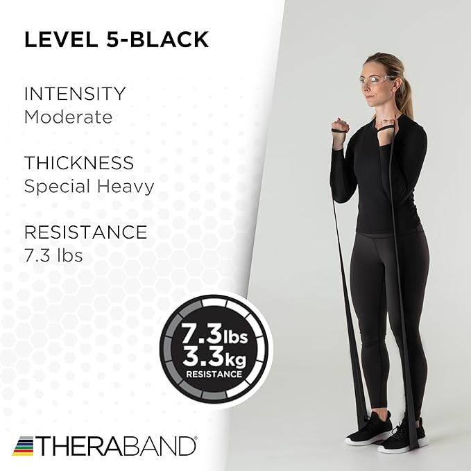THERABAND Resistance Band 25 Yard Roll, Non-Latex Professional Elastic Stretch Bands for Upper & Lower Body Exercise Workouts, Physical Therapy, Lower Pilates, Flexibility, & Rehab, Dispenser Box - Bloomnest