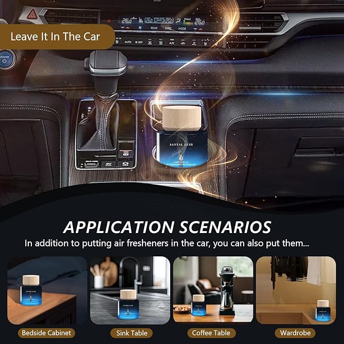 Car Air Freshener 50ML (1.7 FL OZ) Car Air Fresheners Perfume - Spicy Sandalwood Fragrance Oil Air Diffuser for Car, 180+ days Long Lasting Fragrance, Wooden Cup Design Car Fresheners, Made in USA - Bloomnest