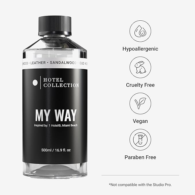 Hotel Collection Diffuser Oil - My Way - Aromatherapy Essential Fragrance Oil - Sandalwood, Warm Virginia Cedar & Beautiful Iris - 500ML 16.9 Fl oz - Bloomnest