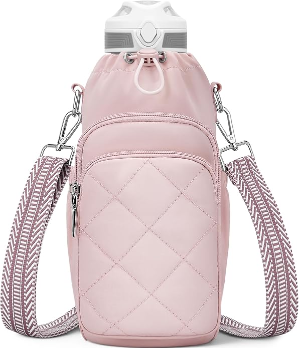 Water Bottle Bag Crossbody，Insulated Water Bottle Purse Crossbody Water Bottle Holder with Strap 40 oz SYTRAH
