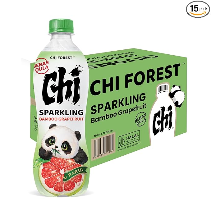 CHI FOREST Flavored Sparkling Water Beverage, Bamboo & Grapefruit, Zero Sugar, 16.2 fl oz Bottles (pack of 15) - Bloomnest