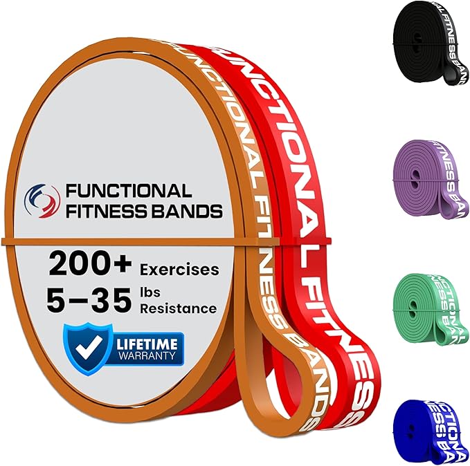Pull Up Assist Bands Set by Functional Fitness. Heavy Duty Resistance and Assistance Training Band - Bloomnest
