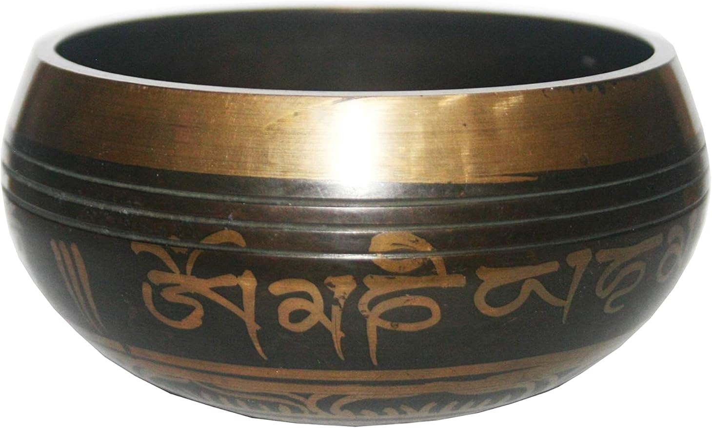 3003 SB 'D' Note Sacral Chakra Antique Tibetan Auspicious Symbol Bowl Set ~ Nepal - Bloomnest