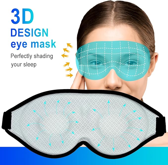 3D Sleep Mask, 100% Blackout 3D Contoured Sleep Eye Mask, Comfortable & Super Soft Sleeping Mask with Adjustable Straps for Women, Men, Sleeping Travel Yoga Naps (Baby Blue) - Bloomnest