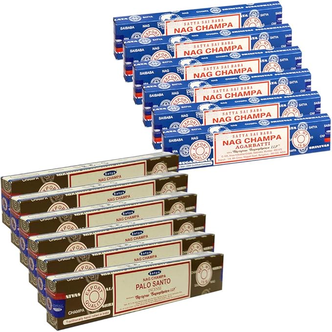 Nag Champa Incense Sticks and Palo Santo Incense Sticks with Incense Holder Bundle for Home Fragrance and Spiritual Décor TRUMIRI
