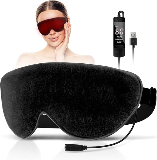 KOVNLO Heated Eye Mask, Washable USB Electric Moist Heat Warm Compress for Eyes, Eye mask with Flaxseed for Dry Eyes, Blepharitis, Chalazion, MGD, Stye Eye Treatment - Bloomnest
