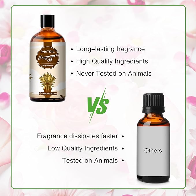 PHATOIL 3.38FL.OZ Dragons Blood Fragrance Oils for Aromatherapy, Essential Oils for Diffusers for Home, Perfect for Diffuser, DIY Candle and Soap Making, DIY Scented Products - 100ml - Bloomnest
