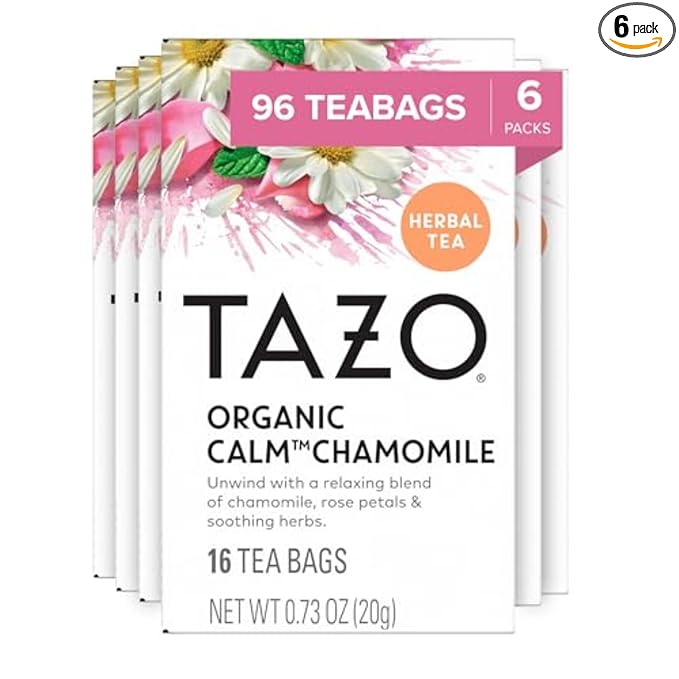 TAZO Calm Chamomile Herbal Tea Bags, Caffeine Free, 96 Total Tea Bags (16ct - Pack of 6) - Bloomnest