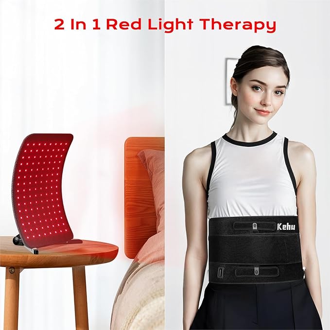 Red Light Therapy, 2 in 1 Red Light Therapy for Face and Body, 660nm and 850nm Infrared Light Therapy, Red Light Panel at Home for Pain, Skin, Back, Leg, Waist, Joints, Muscles KEHURedLightTherapySpecial