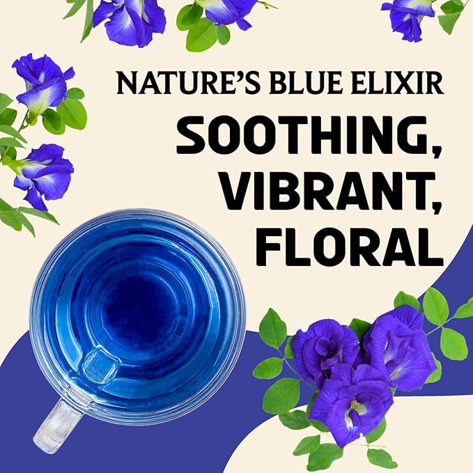 BREWIX, Butterfly Pea Flower Herbal Tea Loose Leaf (40+ Cups,1.41oz/40g) | Caffeine Free | Premium Dried Butterfly Pea Flowers For Blue & Purple Drinks, Food Coloring - Bloomnest