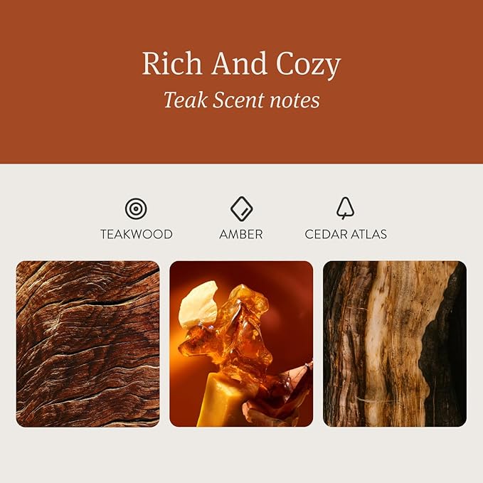 Drift Teak Scented Candle - Home Decor - Fragrance Oil Candle - 60 Day Burn Time - 10.5 oz - Bloomnest