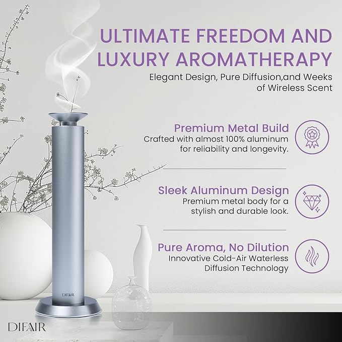 Rechargeable 10,000 mAh Aroma Diffuser - Hotel Collection Diffuser Oil Machine - Scent Diffuser for Home, Hotel, spa - Hotel Scent Diffuser - Perfect for Home Luxury scents