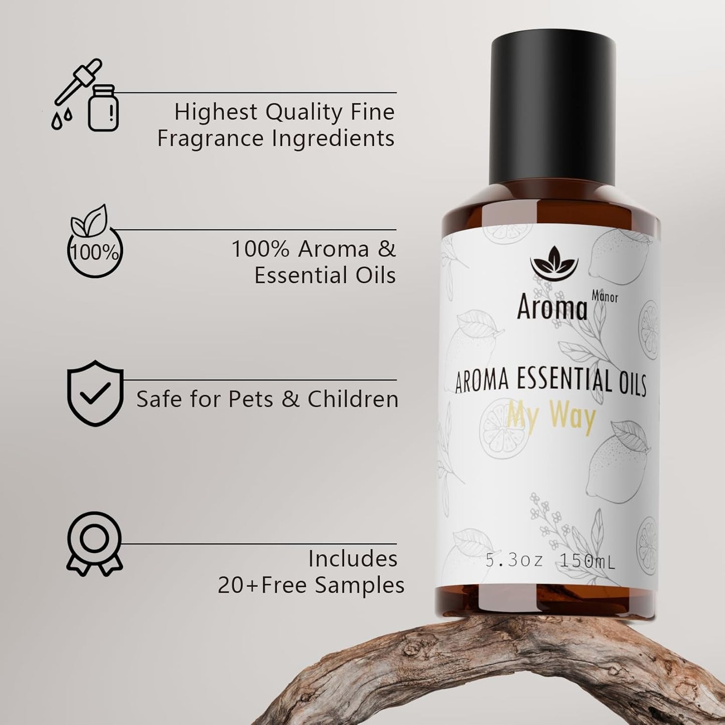 Hotel Scent Essential Oil - My Way - Luxury Hotel Inspired Home Aromatherapy Diffuser Oil - Lemon, Bergamot, Orange Blossom- for Diffuser, Humidifier, Ultrasonic, Reed - 150ML