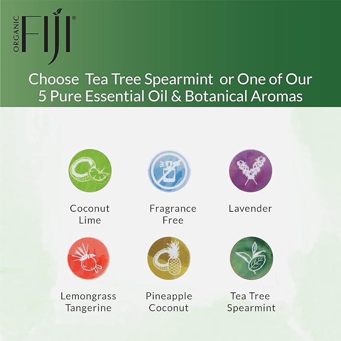 Organic Fiji Raw Cold Pressed Coconut Oil for Hair, Skin, Face & Body | Relaxing Massage Oil | Tea Tree Spearmint,12 oz for Women Men & Baby - Bloomnest