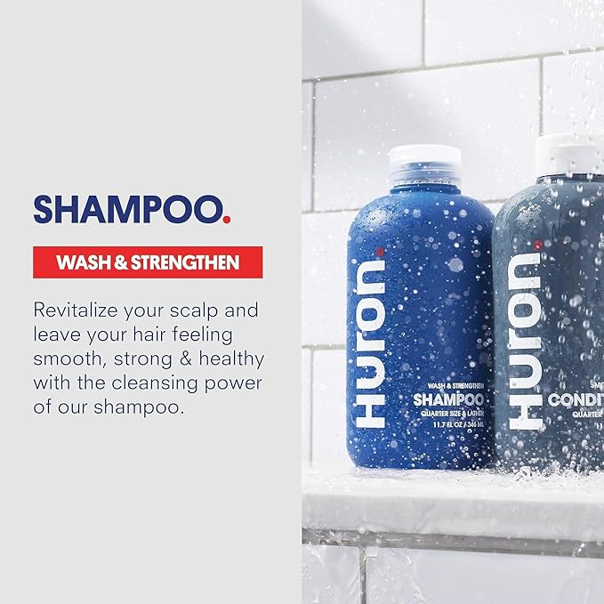 Huron Shower Kit - Shampoo, Conditioner, & Body Wash For Men - Sea Salt + Driftwood Scent - Hydrating & Nourishing Men’s Shampoo & Conditioner - Bloomnest