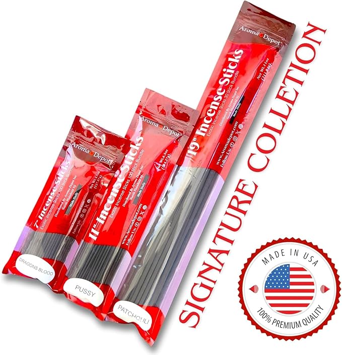 Aroma Depot 19'' Nag Champa Most Exotic Incense Sticks. One Bundle Approx 27 to 30 Sticks, Jumbo 19 inch Long, Natural 19'' Extra Large Incense Sticks. Burns for 3 to 4 Hours Each. Long Lasting AromaDepotInc