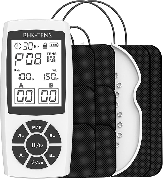 EMS Muscle Stimulator for Pain Relief Therapy, Electronic EMS TENS Unit Machine for Shoulder Pain Relief, Tens Massager for Neck Pain Relief, Sciatica Pain Relief BHKTENS