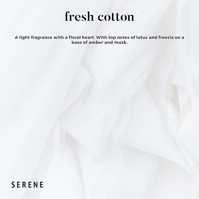 Hidden Label Large Scented Candle, Fresh Cotton, 30oz 3 Wick Huge Candle, Serene Collection Slow Burn Natural Soy Candles for Home Scented - Bloomnest