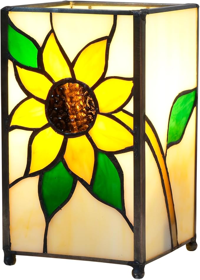 Tiffany Lamp Stained Glass lamp Small Bedside Table Lamps for Living Room Home Decor,Girls Women Birthday Christmas Thanksgiving Day Gift,Sunflower - Bloomnest