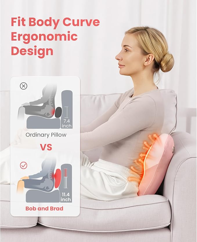 BOB AND BRAD Back Massager with Heat FSA Eligible, EZBack Corded Neck Massager for Pain Relief Deep Tissue, Shiatsu Back Shoulder and Neck Massage Pillow, Full Body Use, Ideal Gifts for Women Mom Wife - Bloomnest