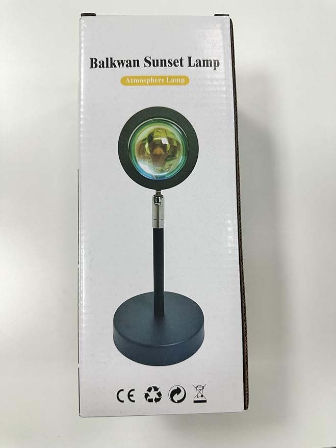 Balkwan Sunset Lamp Projection Rotation Rainbow Lamp Led Romantic Visual Led Light Network Red Light with USB Modern Floor Stand Night Light Living Room Bedroom Decor (Sunset Red) - Bloomnest